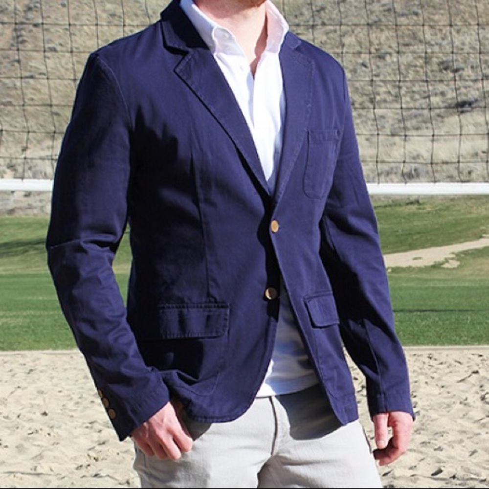 Men's Navy Cotton Blazer